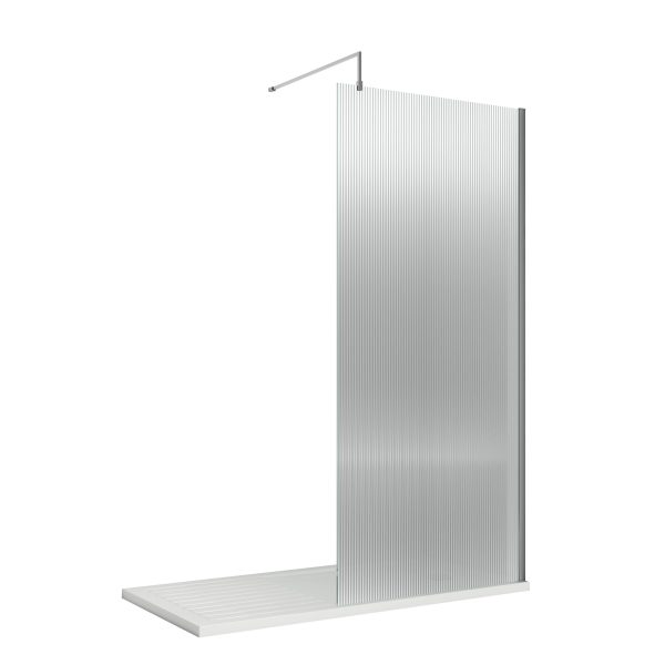 Fluted Wetroom Screen - 1950mm