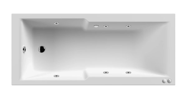 Clan Core Square Single Ended Whirlpool Shower Bath