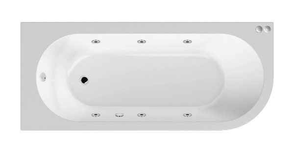 Clan Core Crescent Corner Whirlpool Bath