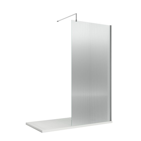 Fluted Wetroom Screen - 1850mm